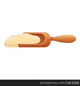 Wood sugar spoon icon. Cartoon of wood sugar spoon vector icon for web design isolated on white background. Wood sugar spoon icon, cartoon style