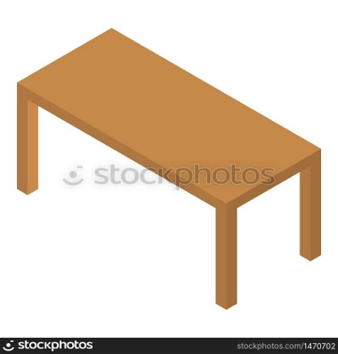 Wood table icon. Isometric of wood table vector icon for web design isolated on white background. Wood table icon, isometric style