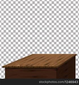 Wood table on isolated background. Wood table on isolated background. Template, furniture, vector