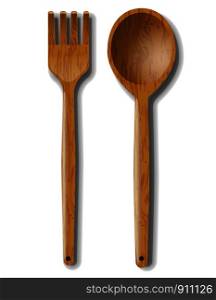 wood utensil, fork, spoon and kitchenware. wood cutlery