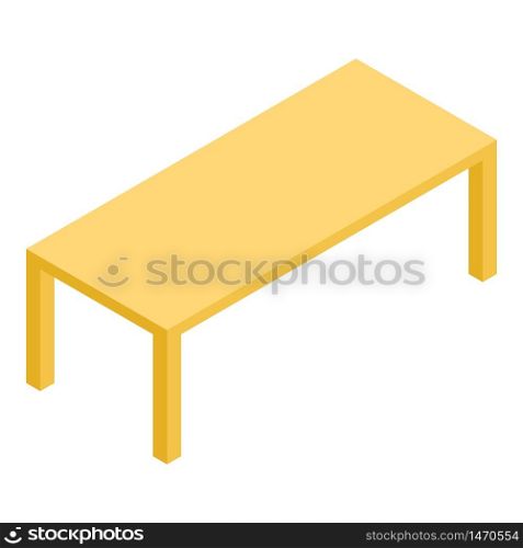 Wood yellow table icon. Isometric of wood yellow table vector icon for web design isolated on white background. Wood yellow table icon, isometric style