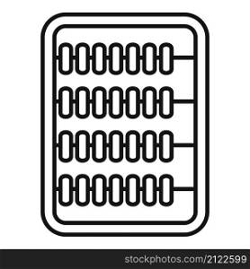 Wooden abacus icon outline vector. Math calculator. Counting toy. Wooden abacus icon outline vector. Math calculator