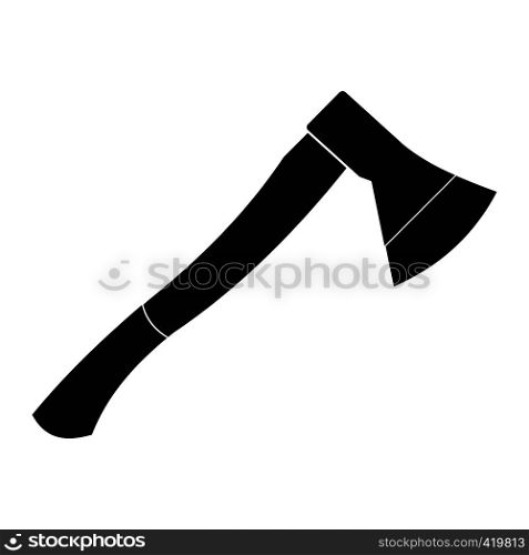 Wooden axe black simple icon isolated on white background. Wooden axe black simple icon