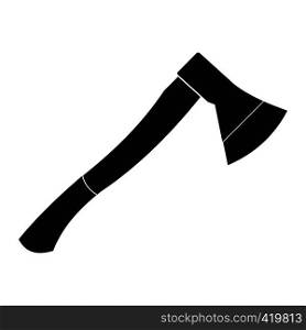 Wooden axe black simple icon isolated on white background. Wooden axe black simple icon