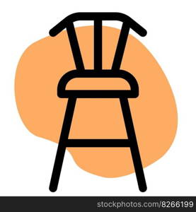 Wooden backrest equipped bar stool.