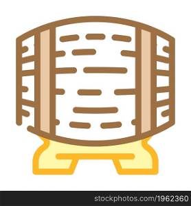 wooden barrel color icon vector. wooden barrel sign. isolated symbol illustration. wooden barrel color icon vector illustration