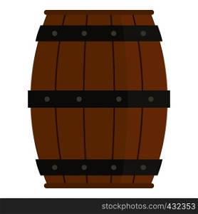 Wooden barrel icon flat isolated on white background vector illustration. Wooden barrel icon isolated