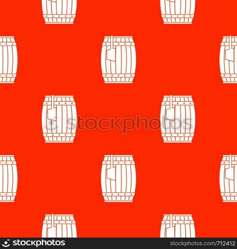 Wooden barrel with ladle pattern repeat seamless in orange color for any design. Vector geometric illustration. Wooden barrel with ladle pattern seamless