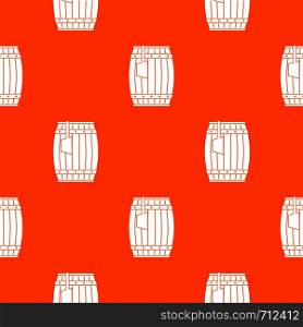 Wooden barrel with ladle pattern repeat seamless in orange color for any design. Vector geometric illustration. Wooden barrel with ladle pattern seamless