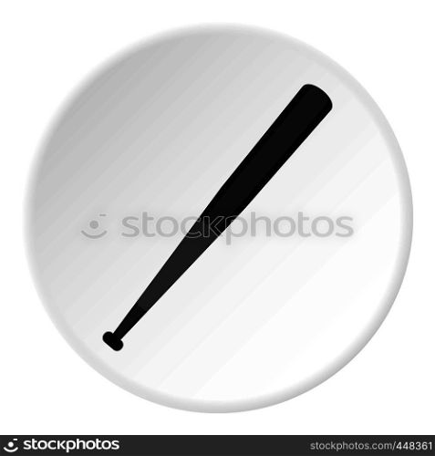 Wooden baseball bat icon in flat circle isolated vector illustration for web. Wooden baseball bat icon circle