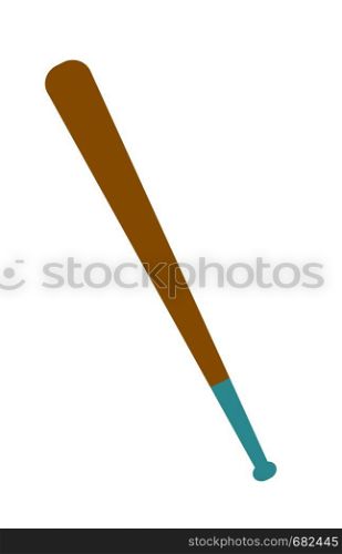 Wooden baseball bat vector cartoon illustration isolated on white background.. Wooden baseball bat vector cartoon illustration.