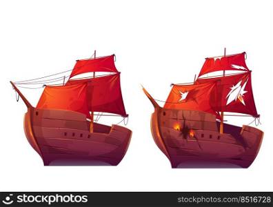 wooden battle pirate ship