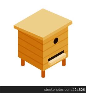 Wooden beehive isometric 3d icon on a white background. Wooden beehive isometric 3d icon