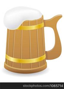 wooden beer mug vector illustration vector illustration isolated on background