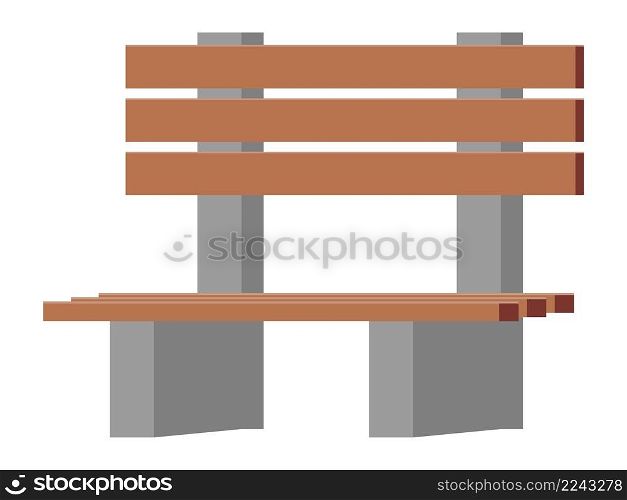 Wooden bench icon. Street chair in cartoon style isolated on white background. Wooden bench icon. Street chair in cartoon style