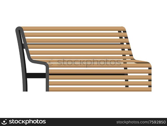 Wooden bench illustration. Image icon of seat for parks and squares.. Wooden bench illustration. Image of seat for parks and squares.