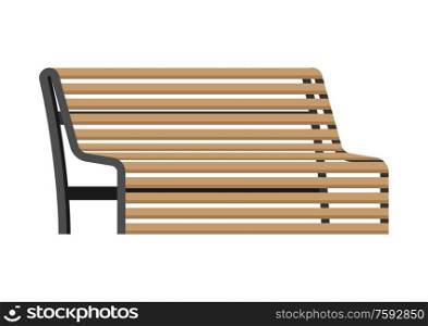 Wooden bench illustration. Image icon of seat for parks and squares.. Wooden bench illustration. Image of seat for parks and squares.