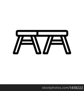 wooden bench without back icon vector. wooden bench without back sign. isolated contour symbol illustration. wooden bench without back icon vector outline illustration