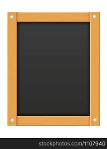 wooden black menu board blank template for design vector illustration isolated on white background