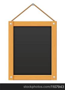 wooden black menu board blank template for design vector illustration isolated on white background