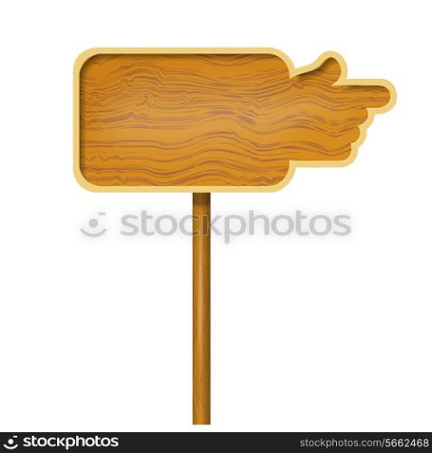 Wooden board in the shape of hands isolated on white background. Vector illustration.