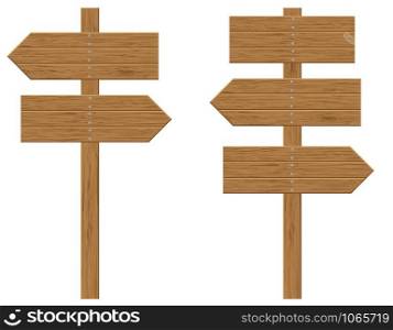 wooden boards signs vector illustration isolated on white background