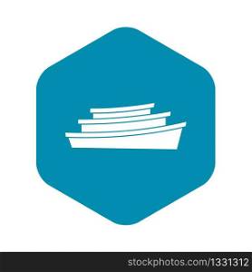 Wooden boat icon in simple style isolated vector illustration. Wooden boat icon, simple style