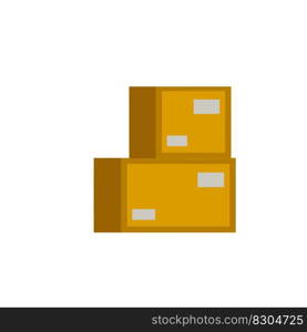 Wooden box. Stack Packaging and parcel. Logistics and storage of goods. Flat cartoon illustration. Wooden box. Stack Packaging and parcel.