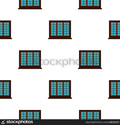Wooden brown tricuspid window pattern seamless flat style for web vector illustration. Wooden brown tricuspid window pattern flat