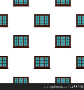 Wooden brown tricuspid window pattern seamless flat style for web vector illustration. Wooden brown tricuspid window pattern flat