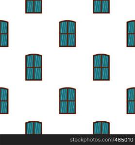 Wooden brown window pattern seamless flat style for web vector illustration. Wooden brown window pattern flat