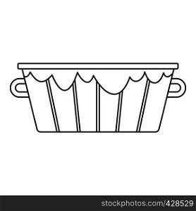 Wooden bucket icon. Outline illustration of wooden bucket vector icon for web. Wooden bucket icon, outline style