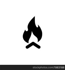 Wooden Camp Fire, Bonfire, Campfire. Flat Vector Icon illustration. Simple black symbol on white background. Wooden Camp Fire, Bonfire, Campfire sign design template for web and mobile UI element. Wooden Camp Fire, Bonfire, Campfire. Flat Vector Icon illustration. Simple black symbol on white background. Wooden Camp Fire, Bonfire, Campfire sign design template for web and mobile UI element.