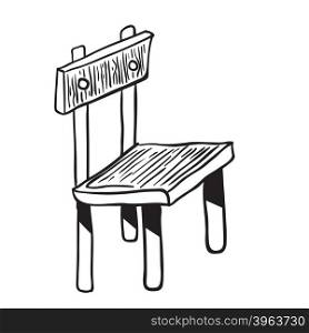 wooden chair doodle cartoon