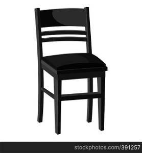 Wooden chair icon. Gray monochrome illustration of wooden chair vector icon for web. Wooden chair icon, gray monochrome style