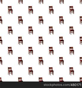 Wooden chair pattern seamless repeat in cartoon style vector illustration. Wooden chair pattern