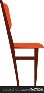 Wooden chair with brown cushioned neck rest and seat vector color drawing or illustration