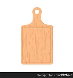 wooden cutting board on white background vector illustration. wooden cutting board