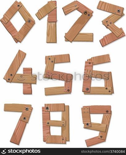 Wooden Digits Numbers