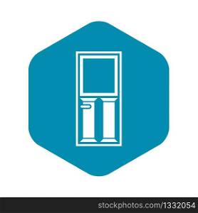 Wooden door with glass icon in simple style isolated vector illustration. Wooden door with glass icon, simple style