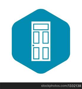 Wooden door with glass icon in simple style isolated vector illustration. Wooden door with glass icon, simple style