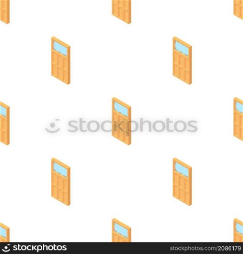 Wooden door with glass pattern seamless background texture repeat wallpaper geometric vector. Wooden door with glass pattern seamless vector