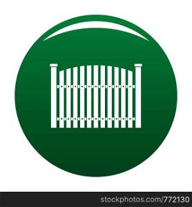 Wooden fence icon. Simple illustration of wooden fence vector icon for any design green. Wooden fence icon vector green