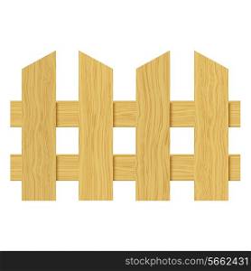 Wooden fence isolated on white background. Vector illustration.