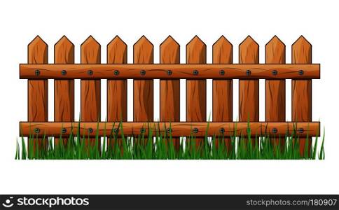 Wooden Fence with grass isolated vector symbol icon design. Beautiful illustration isolated on white background 