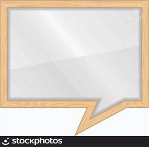 Wooden frame shaped as speech bubble