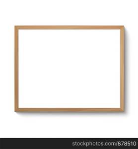 Wooden frame template. Realistic photo frame isolated on white.. Realistic photo frame