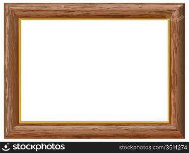 Wooden frame with a gold rim