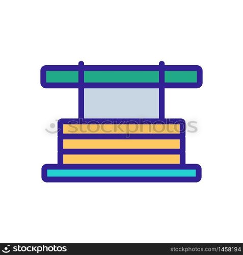 wooden hanging bench front view icon vector. wooden hanging bench front view sign. color symbol illustration. wooden hanging bench front view icon vector outline illustration