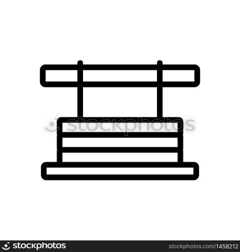 wooden hanging bench front view icon vector. wooden hanging bench front view sign. isolated contour symbol illustration. wooden hanging bench front view icon vector outline illustration